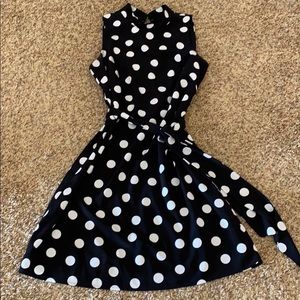 Black and white polka dot dress